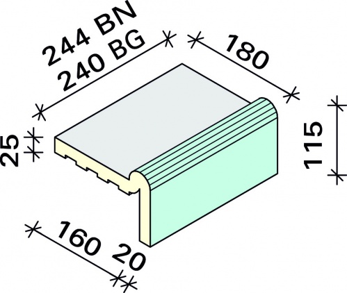 Рукохват Interbau 244x180x115, арт. 5450 RH B